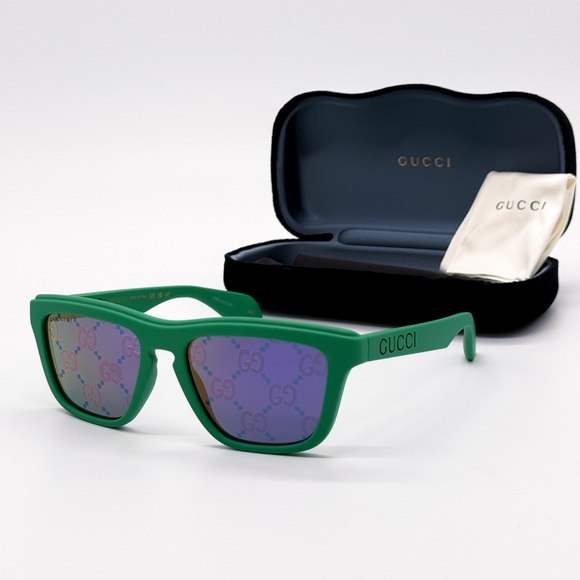 NEW GUCCI GG1571S 004 SQUARE GREEN BLUE MEN SUNGLASSES GUCCI - Picture 3 of 12